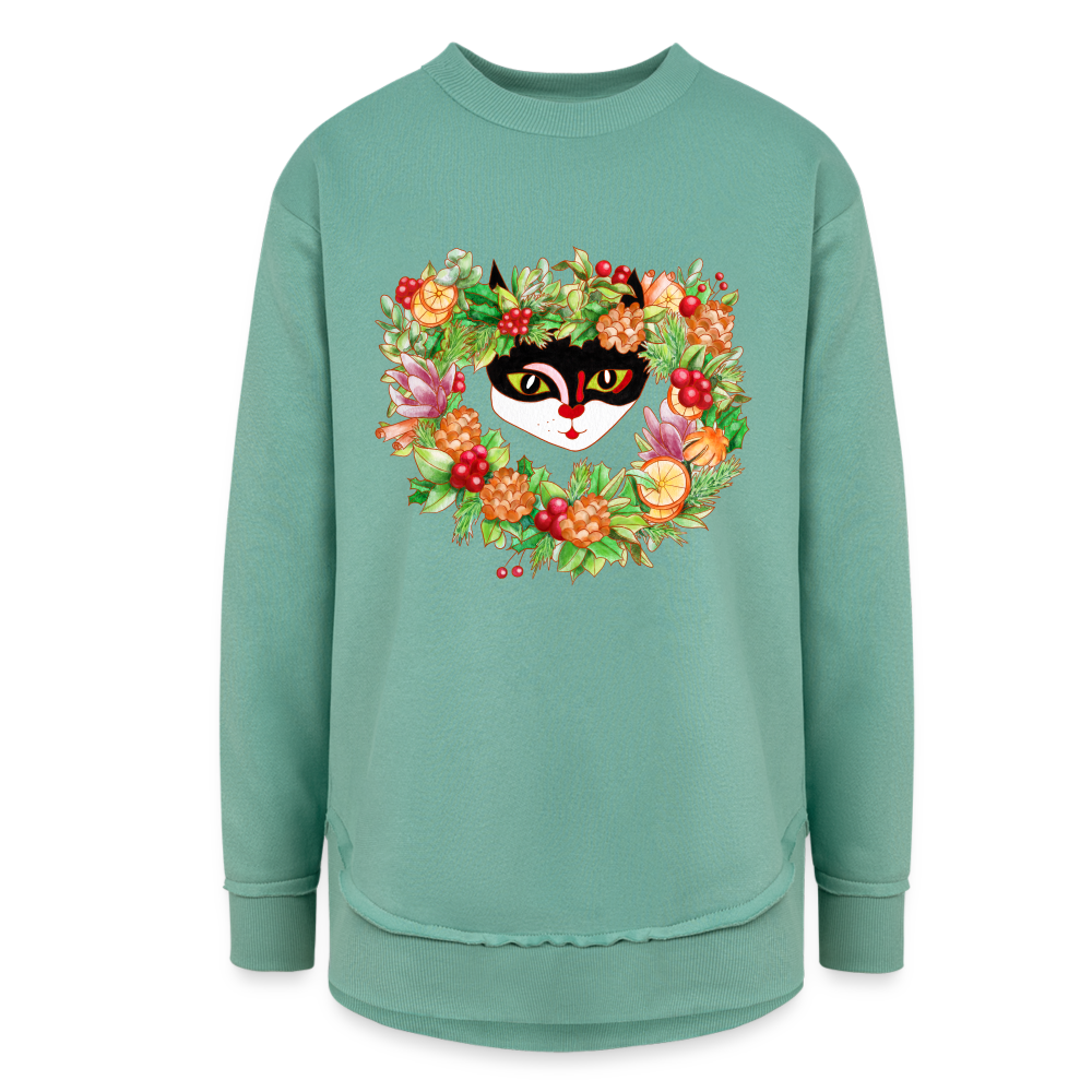 Women's Weekend Holiday Tunic Fleece Sweatshirt - saltwater