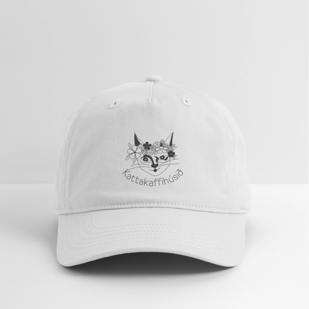 Organic Baseball Cap with logo - white