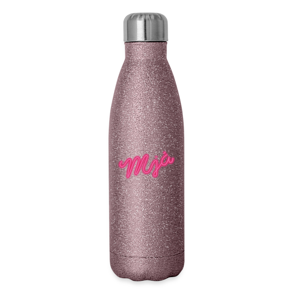 Insulated Stainless Steel Water Bottle - pink glitter