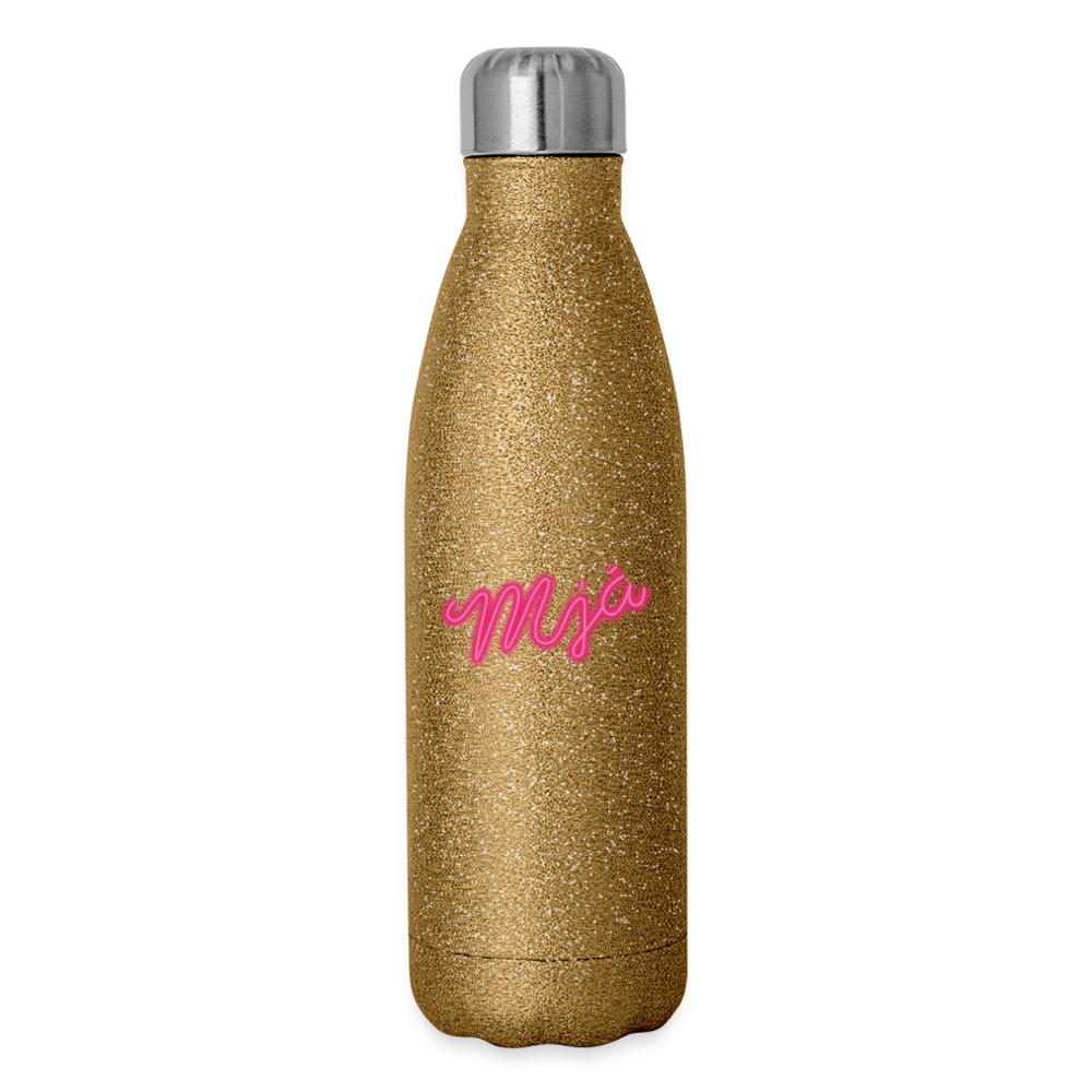 Insulated Stainless Steel Water Bottle - gold glitter