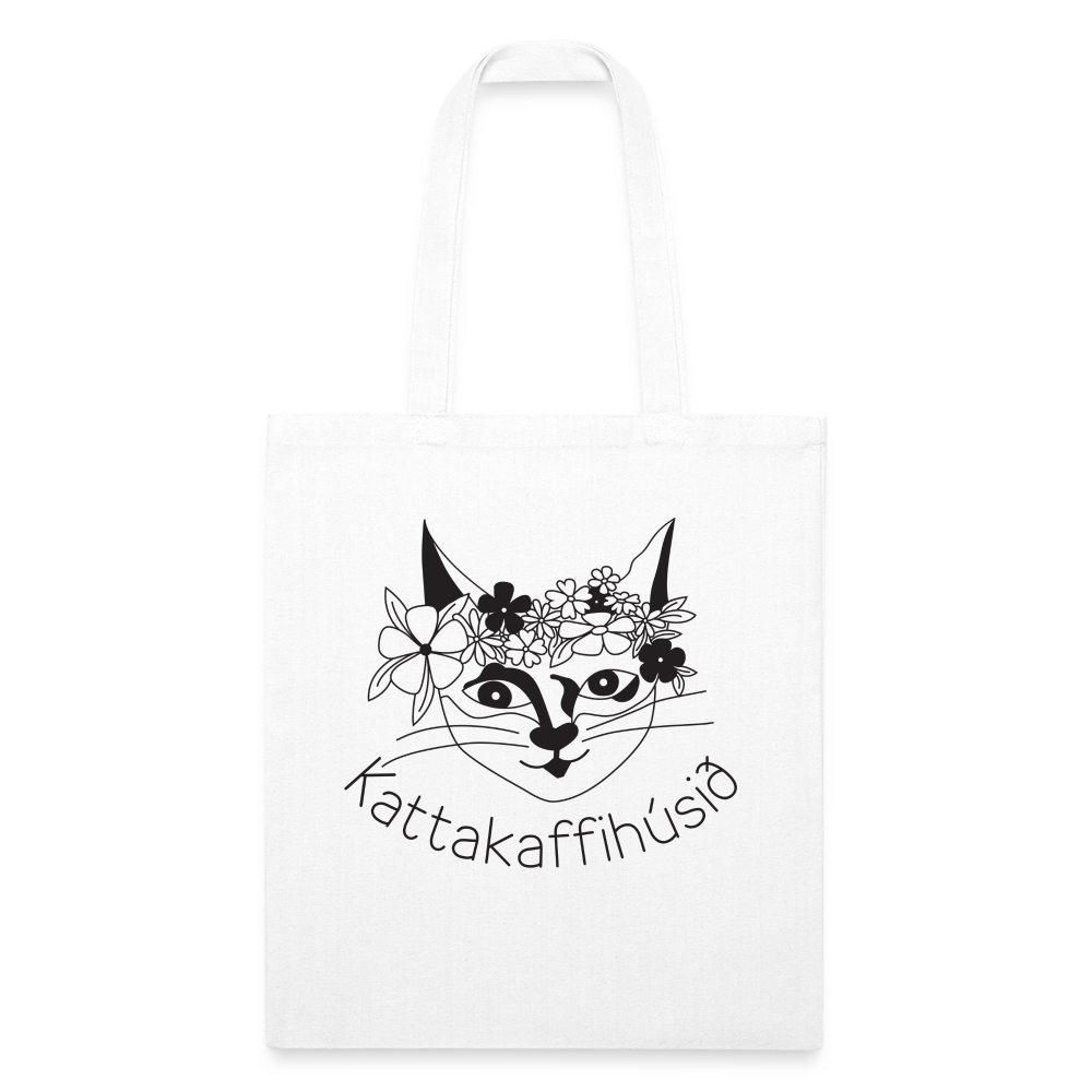 Recycled Tote Bag with logo - white