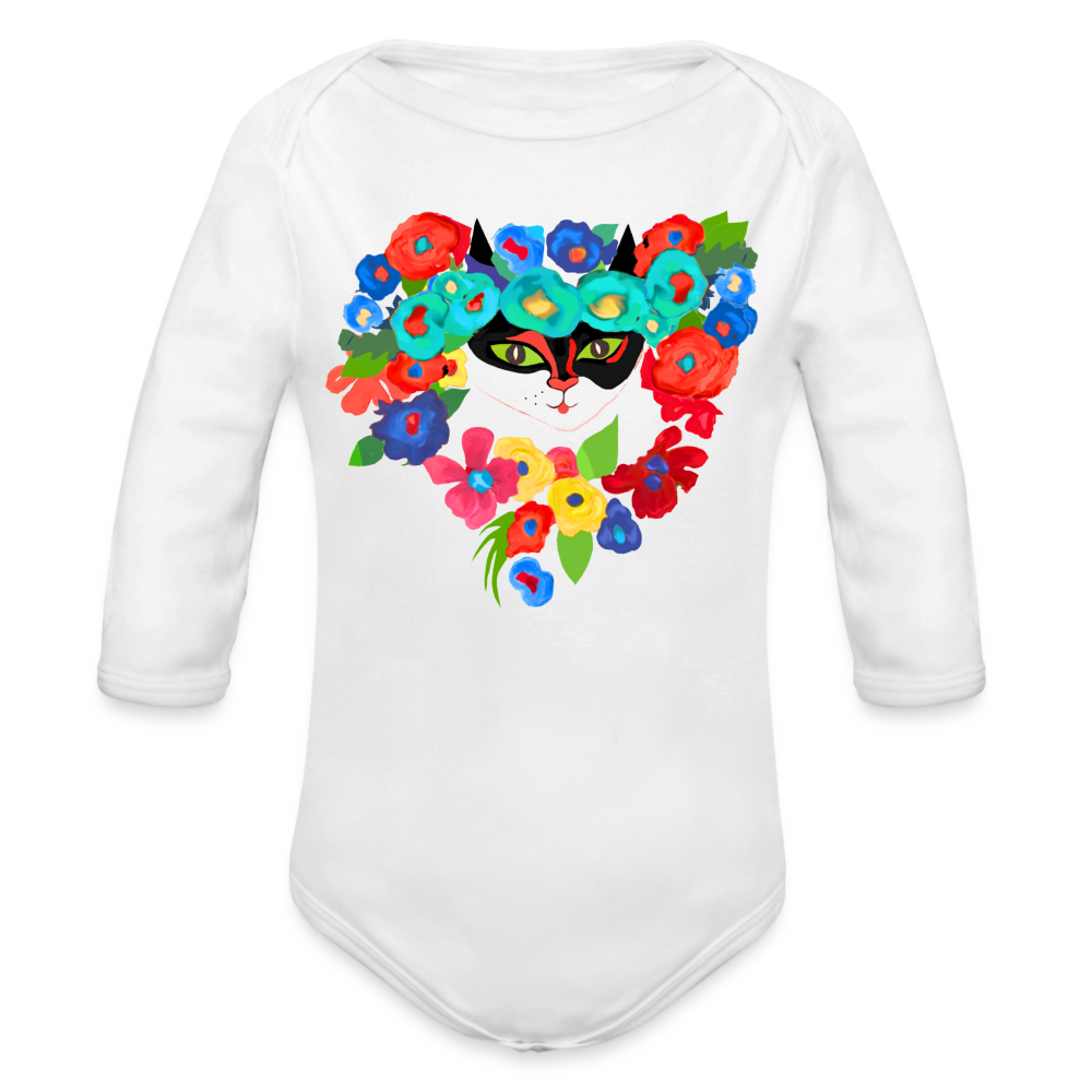 Organic Long Sleeve Baby Bodysuit - white