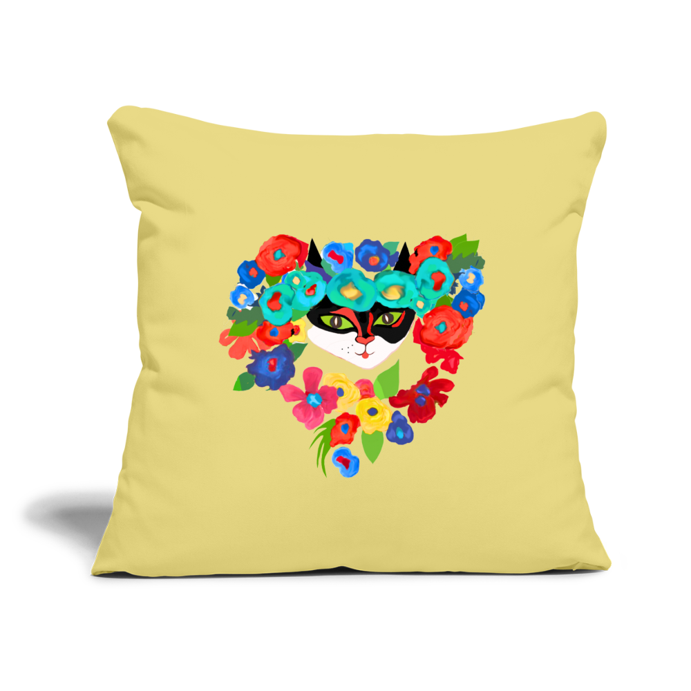 Throw Pillow Cover 18” x 18” - washed yellow