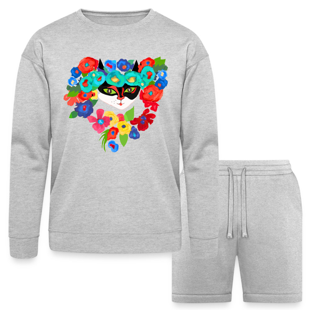Unisex Sweatshirt & Short Set - heather gray