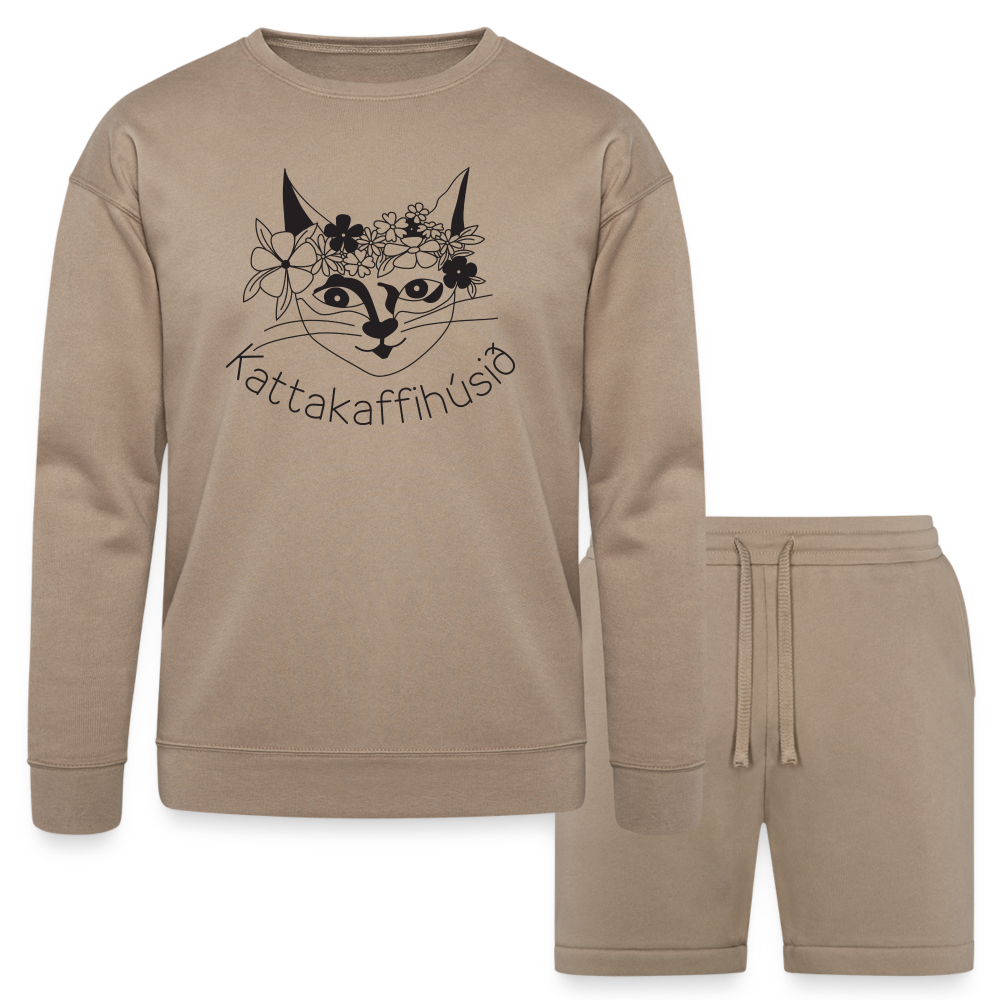 Unisex Sweatshirt & Short Set - tan