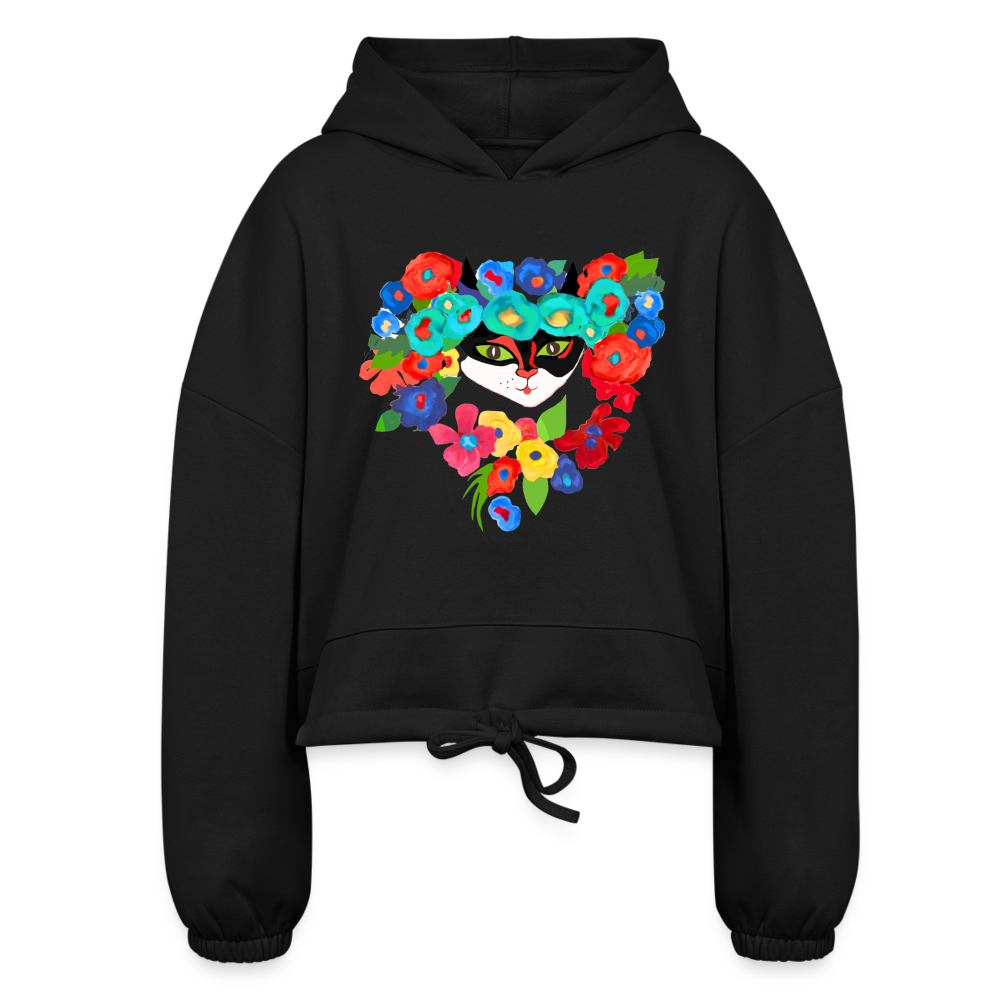 Women’s Cropped Hoodie - black