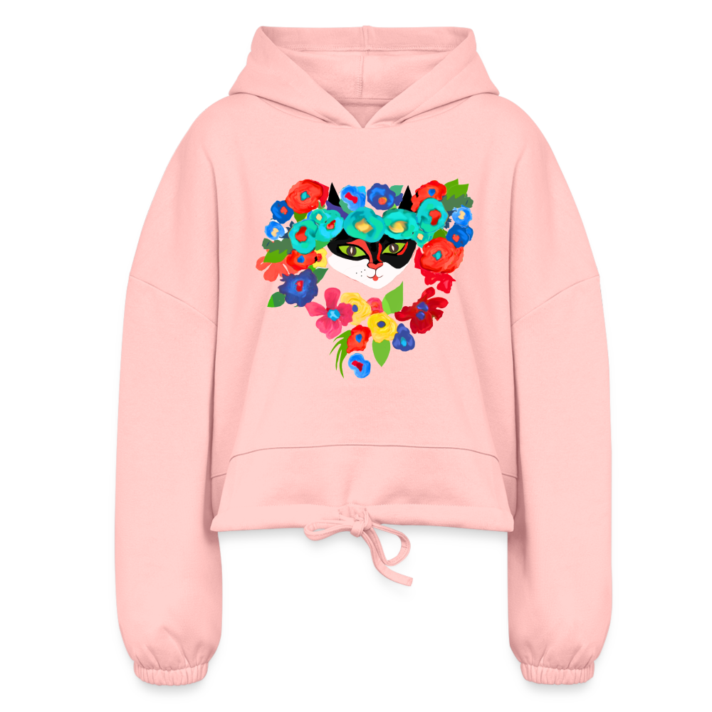 Women’s Cropped Hoodie - light pink