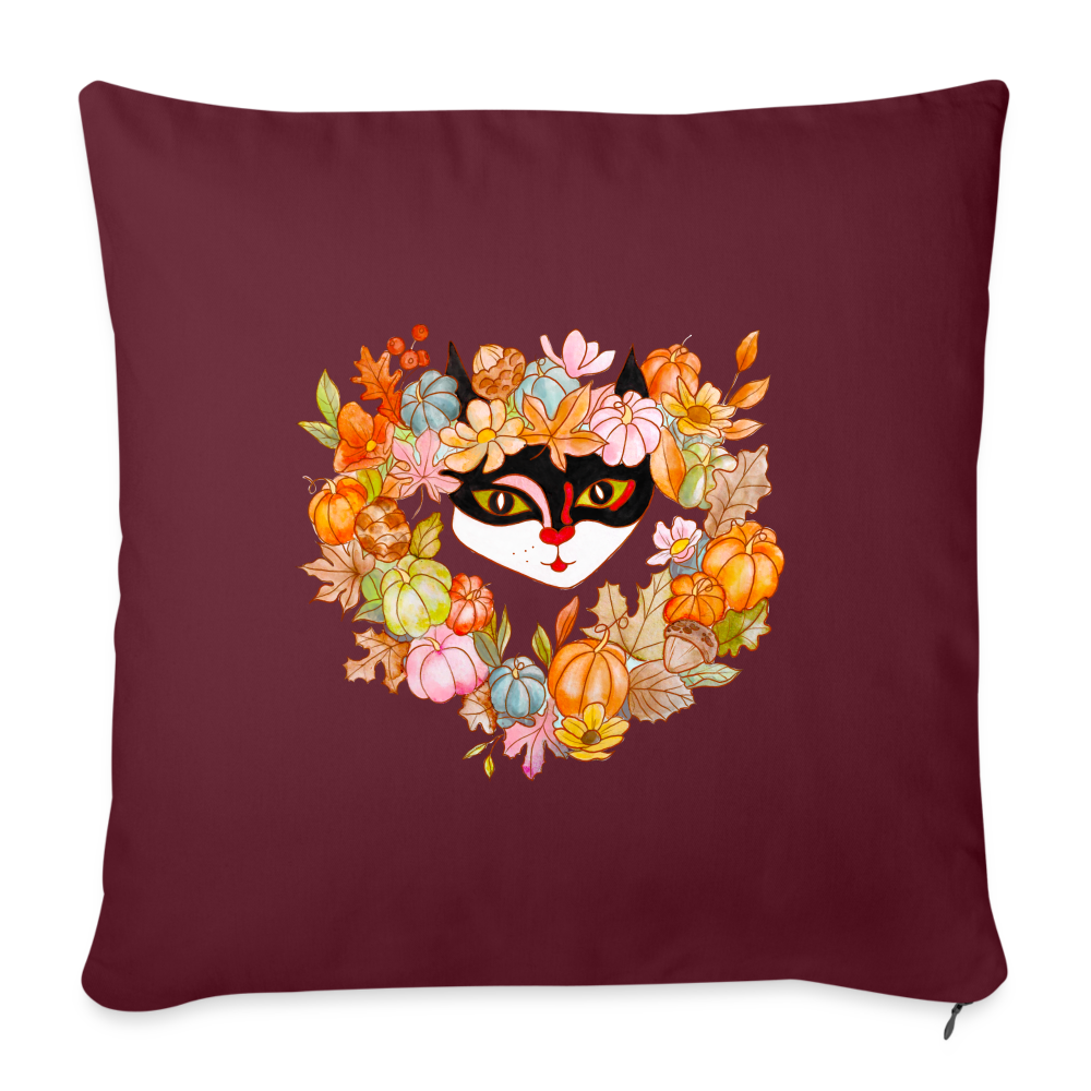 Throw Pillow Cover 18” x 18” - burgundy