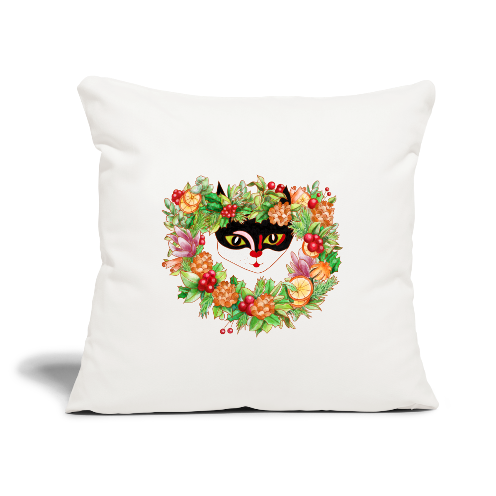 Holiday Throw Pillow Cover 18” x 18” - natural white