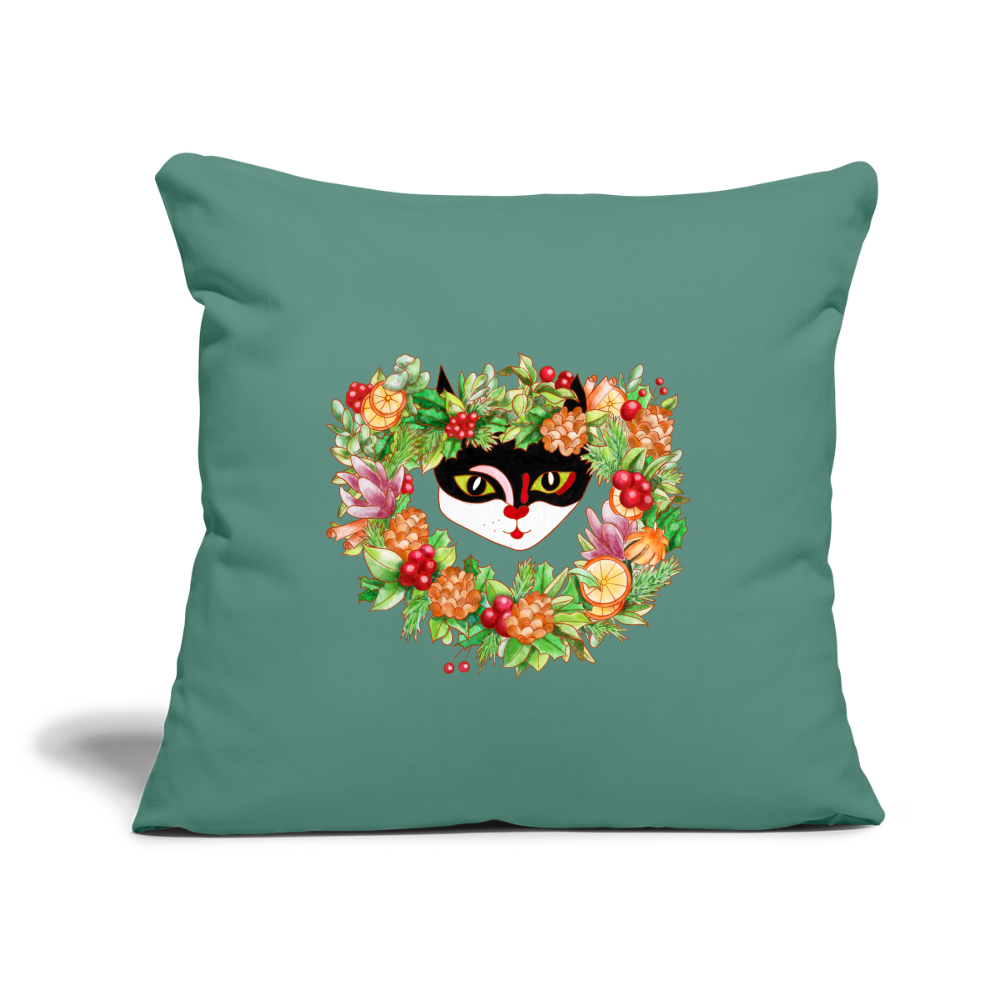 Holiday Throw Pillow Cover 18” x 18” - cypress green